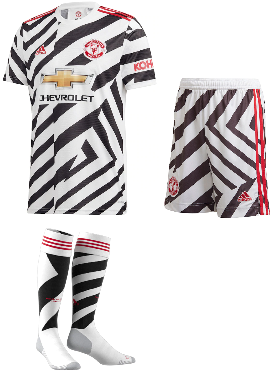 Kit adulto oficial Adidas Manchester United 2020 2021 III jogador